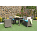 Elegante Design De Resina Sintética Rattan Café e Jantar Set Para Outdoor Garden Patio Wicker Furniture